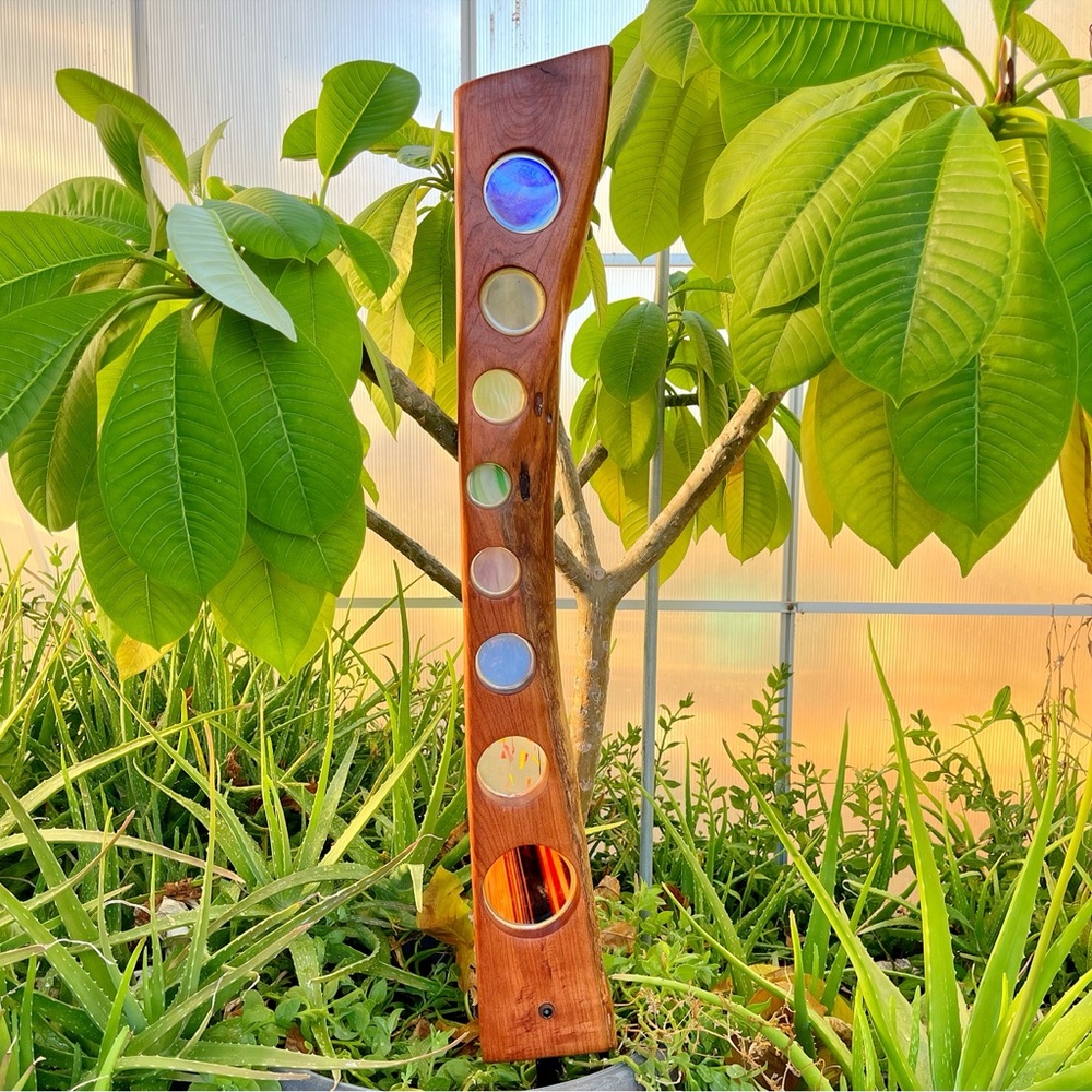 Live Edge Mesquite Stained Glass Suncatchers